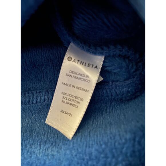 ATHLETA Blue Plush Lined Hoodie w/Tech Pocket sz Medium - Picture 7 of 12